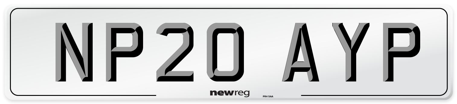 NP20 AYP Number Plate from New Reg